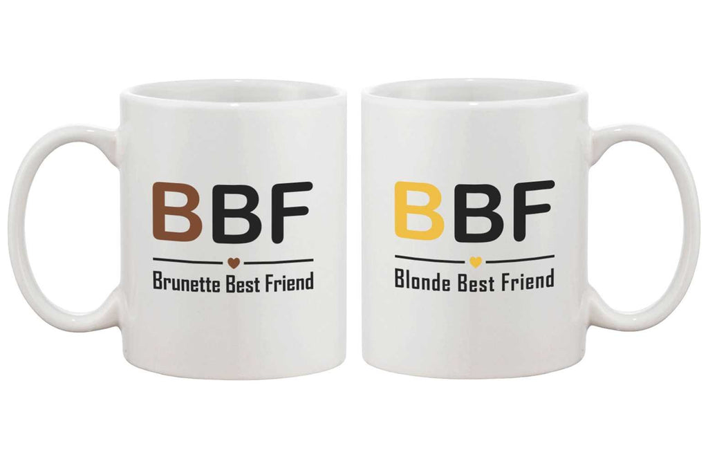 Cute Matching Coffee Mugs for Best Friends - Brunette and Blonde BFF Mug