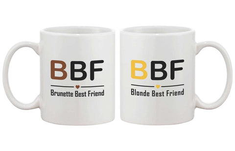 Cute Matching Coffee Mugs for Best Friends - Brunette and Blonde BFF Mug