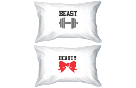 Beauty and Beast 300-Thread-Count Standard Size 21 x 30 Couple Pillowcases