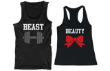 Beauty Beast Couple Tank Tops Funny Mtaching Work out Tanks For Couples