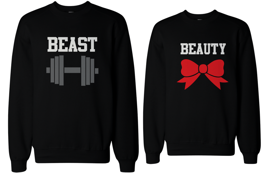 Beauty and Beast Couple Sweatshirts Cute Matching Outfit for Couples