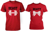 Beauty & Beast Red Matching Couple Shirts (Set)