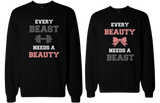 Beauty and Beast Need Each Other Matching Sweatshirts for Couples