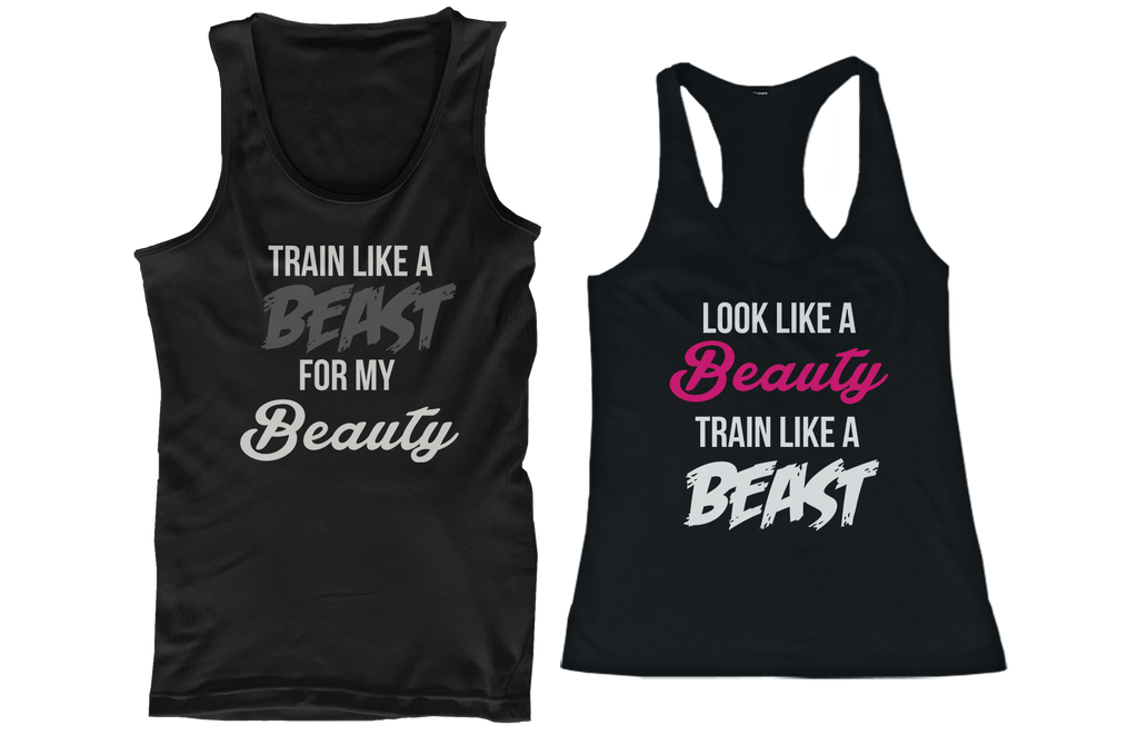 His and Her Matching Tank Tops Look Like A Beauty Train Like A Be