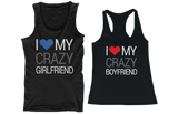 I Love My Crazy Boyfriend and Girlfriend Matching Tank Tops for Couples