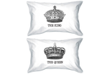 King and Queen Crown Pillow Covers Standard Size 21 x 30 Couple Pillowcases