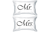 Mr and Mrs Couple Pillowcases Classy Matching Pillow Covers for Newlyweds