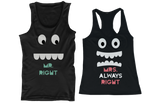 Mr. Right and Mrs. Always Right His and Her Matching Tank Tops for Couples