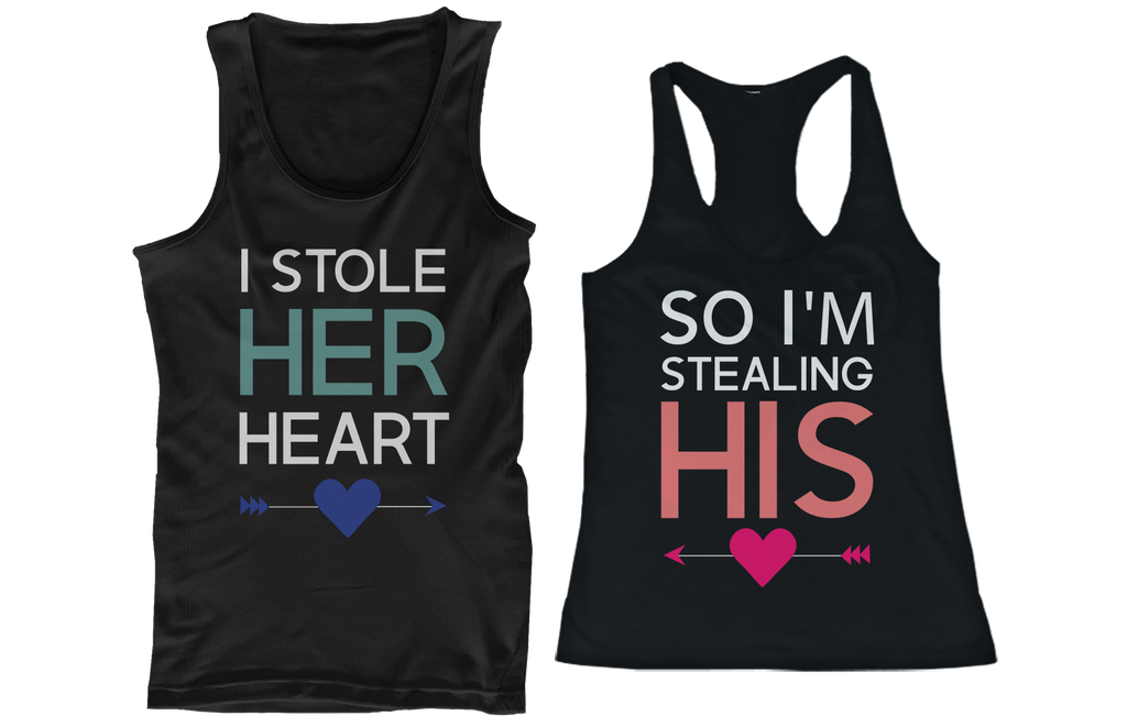 I Stole Her Heart, So I'm Stealing His Funny Matching Couple Tank Tops
