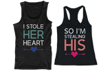 I Stole Her Heart, So I'm Stealing His Funny Matching Couple Tank Tops