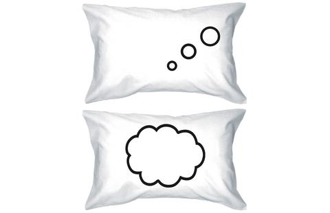 Thinking Cloud Pillows Standard Size 21 x 30 Matching Couple Pillowcases