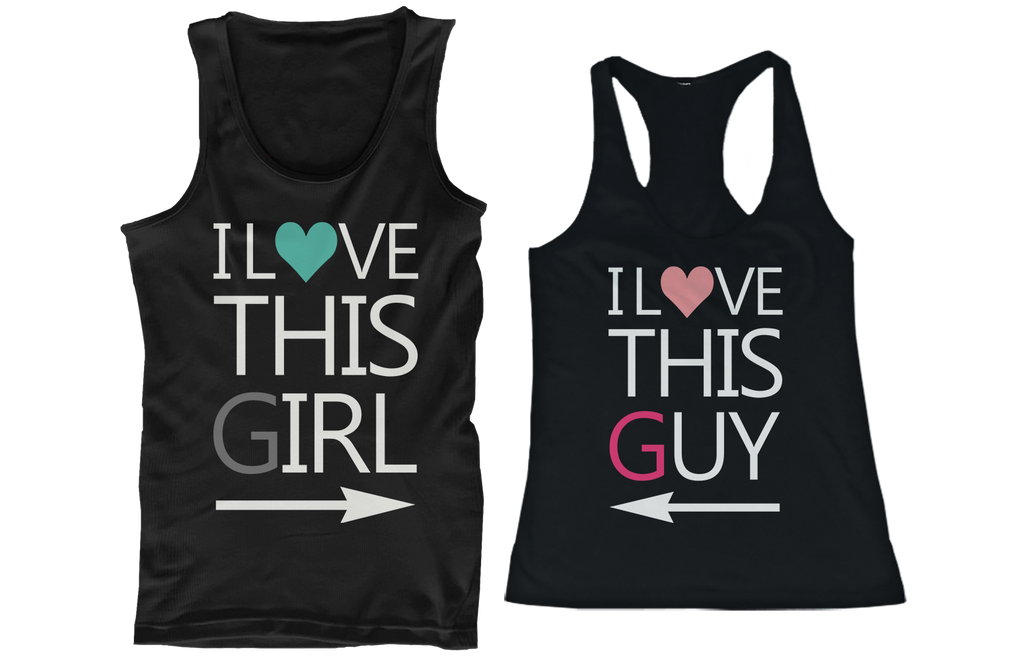 I Love This Guy and Girl His and Her Matching Tank Tops for Couples