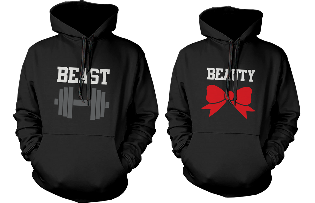 Beauty and Beast Couples Hoodies Cute His and Her Matching Outfit