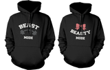 Beauty Mode and Beast Mode Couple Hoodies Cute Matching Outfit for Couples