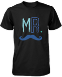Mr. Blue Mustache & Mrs. Pink Lips Matching Couple Shirts (Set)