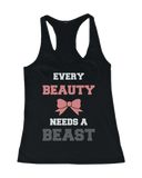 Beauty and Beast Need Each Other His and Her Matching Couple Tank Tops
