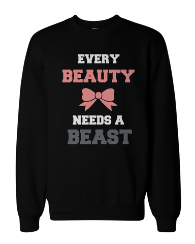Beauty and Beast Need Each Other Matching Sweatshirts for Couples