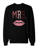 His and Her Mr Mustache and Mrs Lips Matching Sweatshirts for Couples