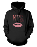 Mr and Mrs Couple Outfit Mustache and Lips Matching Hoodies for Couples