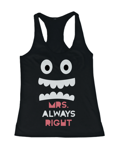 Mr. Right and Mrs. Always Right His and Her Matching Tank Tops for Couples