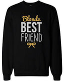 Cute Brunette and Blonde Best Friend Matching BFF Pullover Sweaters