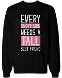 Tall and Short Best Friend Matching Sweatshirts for Best Friends BFF Gift