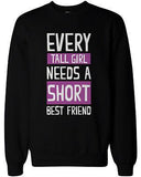 Tall and Short Best Friend Matching Sweatshirts for Best Friends BFF Gift