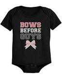 Toys Before Girls, Bows Before Guys - Cute Boy and Girl Matching Snap-on Bodysuits
