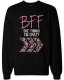 Crazy BFF Floral Printed Sweater BFF Matching SweatShirts for Best Friends