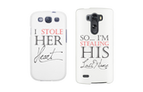 I Stole Her Heart, So I'm Stealing His Last Name Matching Couple White Phonecases (Set)
