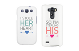 I Stole Her Heart So I'm Stealing His Matching Couple White Phonecases (Set)