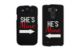 She's Mine and He's Mine Black Matching Couple Phone Cases Valentine's Day