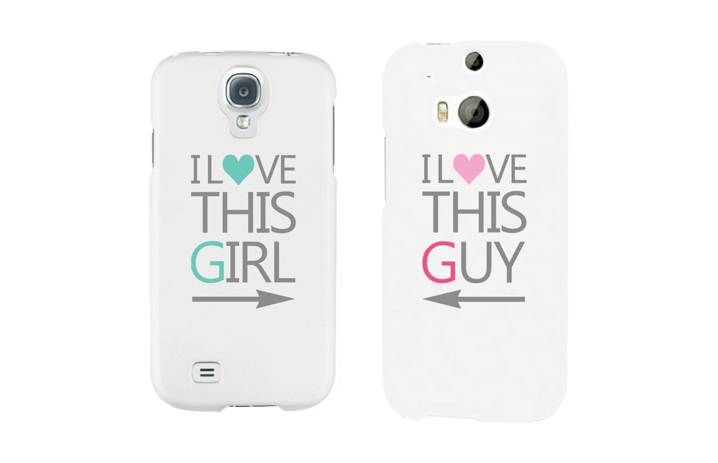 I Love This Girl & Guy Matching Couple White Phonecases (Set)