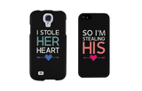 I Stole Her Heart So I'm Stealing His Matching Couple Black Phonecases (Set)