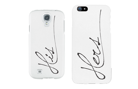 His and Hers Matching Couple White Phonecases (Set)