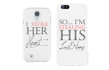 I Stole Her Heart, So I'm Stealing His Last Name Matching Couple White Phonecases (Set)