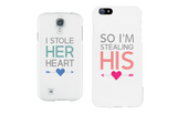 I Stole Her Heart So I'm Stealing His Matching Couple White Phonecases (Set)