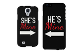 She's Mine and He's Mine Black Matching Couple Phone Cases Valentine's Day