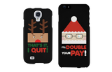 Rudolph and Santa Funny Black Matching Couple Phone Cases Christmas Gifts