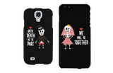 Skeleton Wedding Black Matching Couple Phone Cases Halloween Gifts