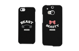 Beast Mode and Beauty Mode Black Matching Couple Phone Cases