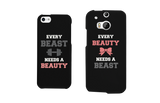 Every Beauty and Beast Black Matching Couple Phone Cases Gift cofr Couples