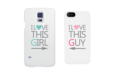 I Love This Girl & Guy Matching Couple White Phonecases (Set)