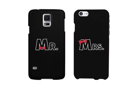 Mr and Mrs Bow Tie Couples Matching Cell Phone Cases Gift for Couples
