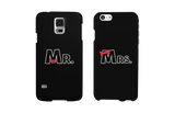 Mr. & Mrs. Bow Tie Matching Couple Black Phonecases (Set)