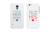 I Stole Her Heart So I'm Stealing His Matching Couple White Phonecases (Set)