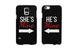 She's Mine and He's Mine Black Matching Couple Phone Cases Valentine's Day