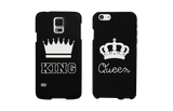 King and Queen Crown Matching Couple Phone Cases Gift for Couples