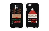 Angry Rudolph and Desperate Santa Matching Couple Phone Cases (Set)