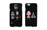 Skeleton Wedding Black Matching Couple Phone Cases Halloween Gifts